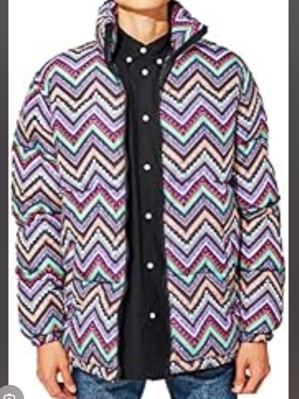 WESC Geometric AOP Puffer Jacket Unisex NWT Vegan